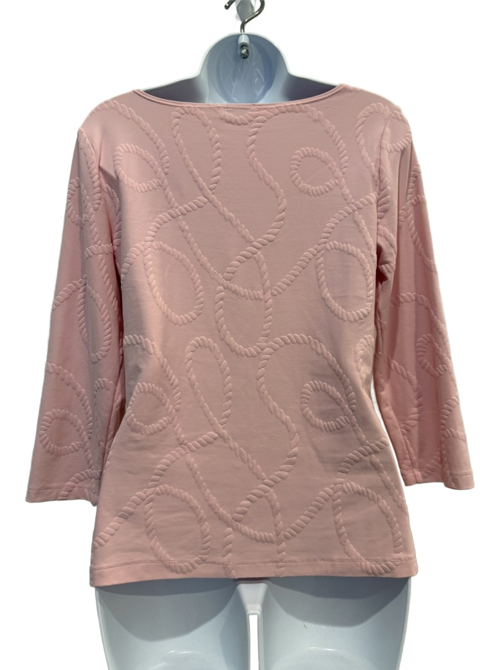 J Mclaughlin Pink Textured Rope-Pattern Top. Small - Picture 4 of 9